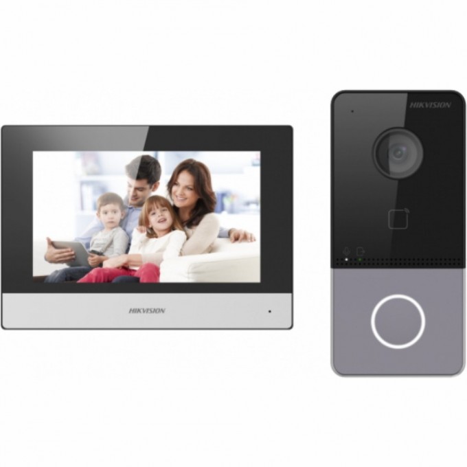 Комплект IP видеодомофона с Wi-Fi HIKVISION DS-KIS603-P(B) Комплект IP видеодомофона с Wi-Fi HIKVISION DS-KIS603-P(B)